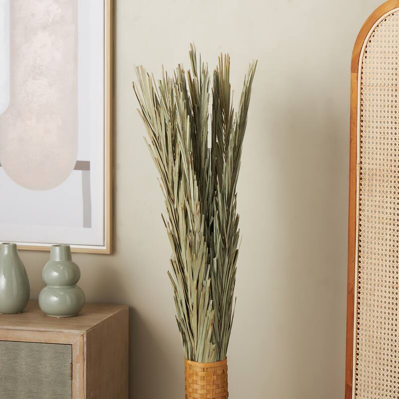 Palm Leaf Tall Home Decor Natural Foliage with Grass - Green - Roche River Decor