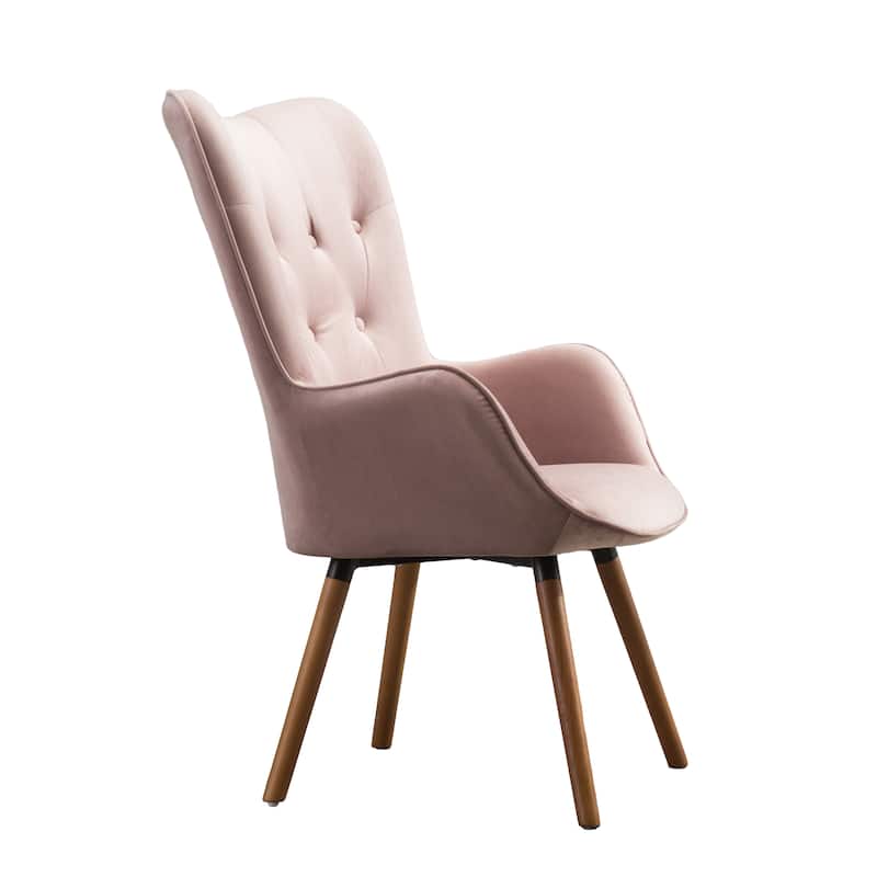 Mauve 30" Polyester Button Tufted Accent Chair
