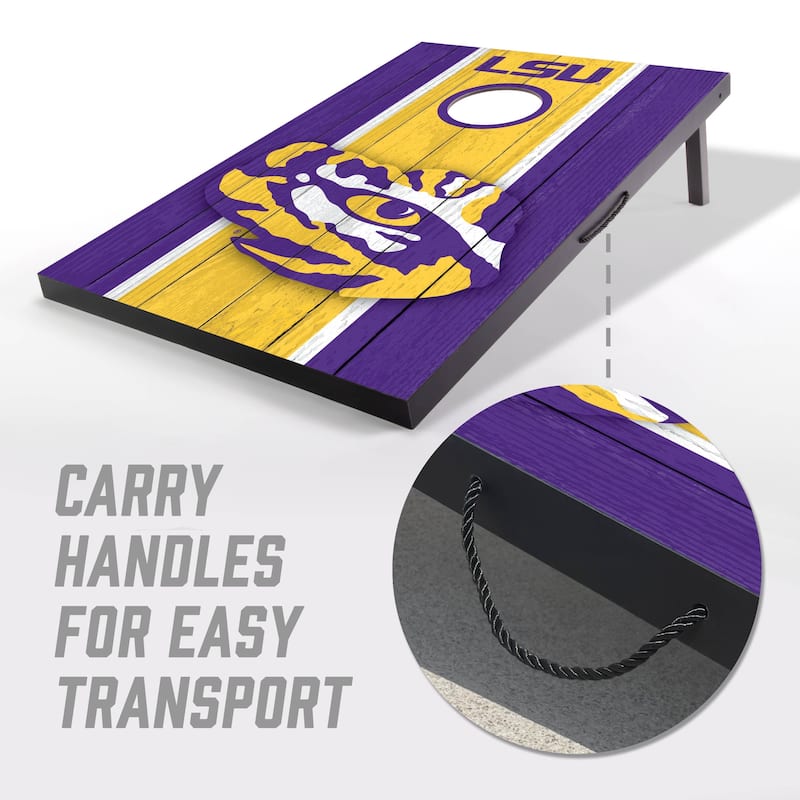 LSU Tigers NCAA Compact 2x3 Tailgate Cornhole Board Set