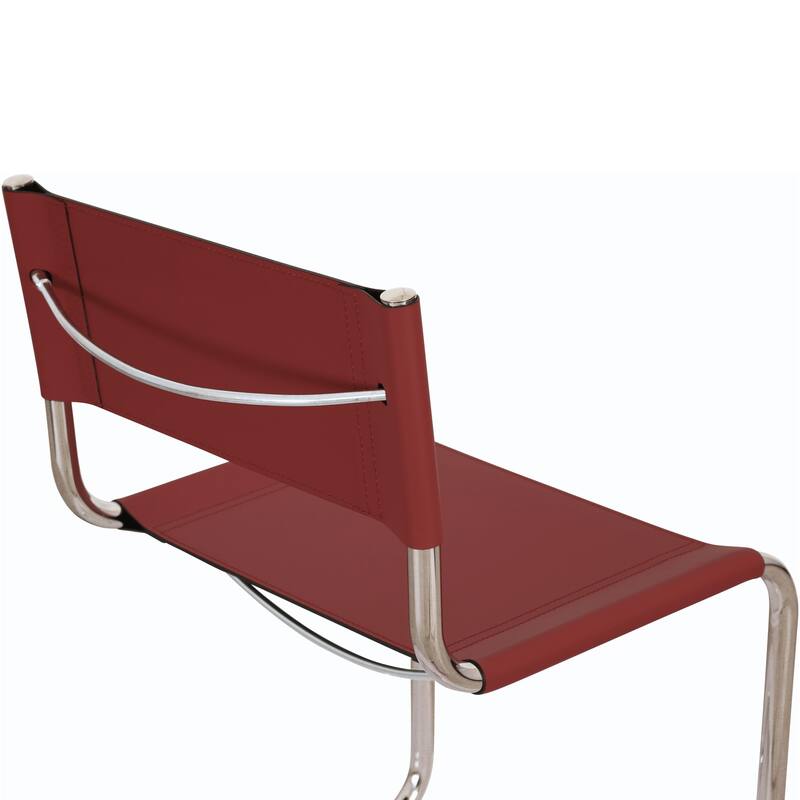 Breuer Chair Company Mart Stam Cantilever Side Chair w/ Chrome Frame (Various Bonded Leather Colors)