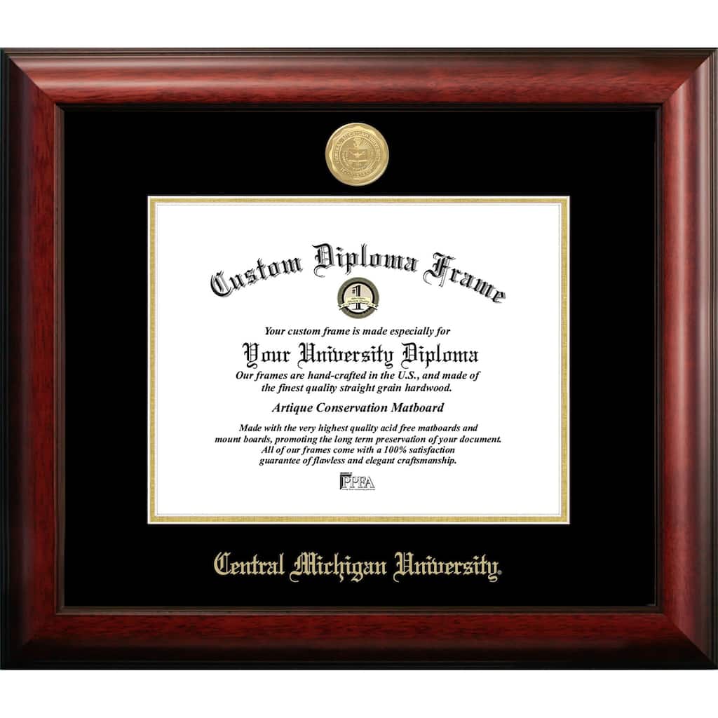 Central Michigan University 11w x 8.5h Gold Embossed Diploma Frame