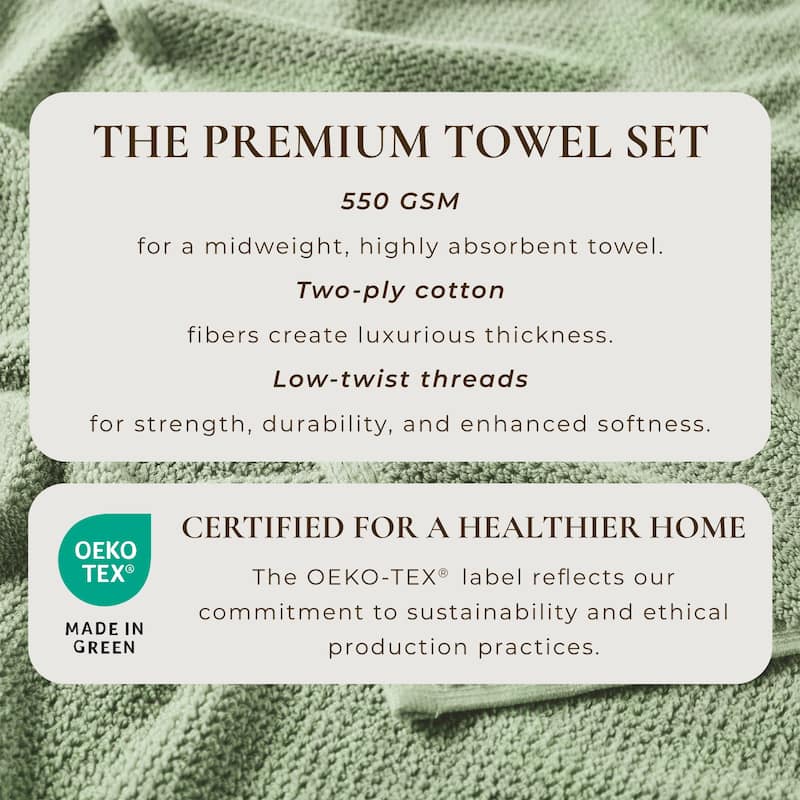 100% Cotton Acacia Collection Ultra Absorbant Popcorn Bath Towels