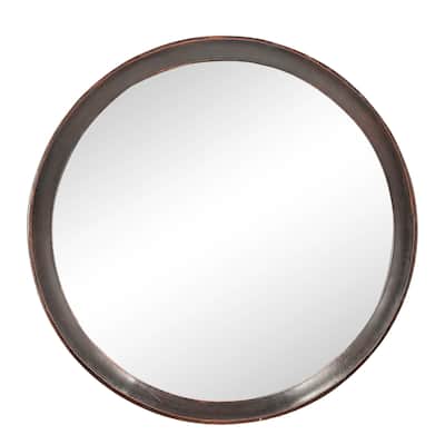 Transitional Wall Mirror with Solid Wood Frame