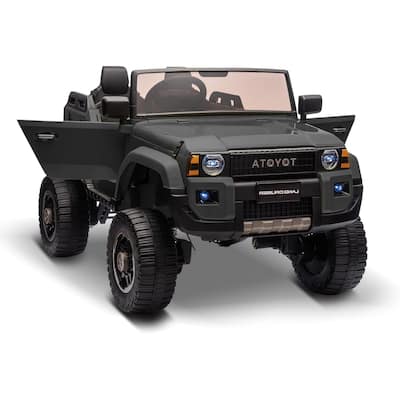 24v Ride On Toys for Big Kids,Licensed Toyota 2-Seater w/Remote Control, 4WD/2WD Switch, LED Lights