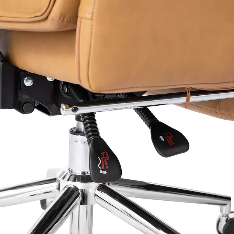 Glitzhome 49"H Modern Adjustable Swivel High Back Ergonomic Office Chair with Armrest and Extendable Footrest