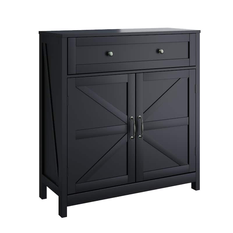 Farmhouse Storage Cabinet with Drawer and Adjustable Shelf