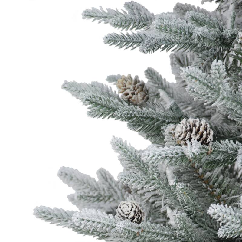 Puleo International Pre-Lit 2' Flocked Tabletop Artificial Christmas Tree