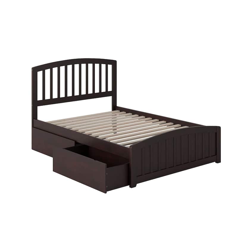 Richmond Full Platform Bed with Footboard and Drawers in Espresso