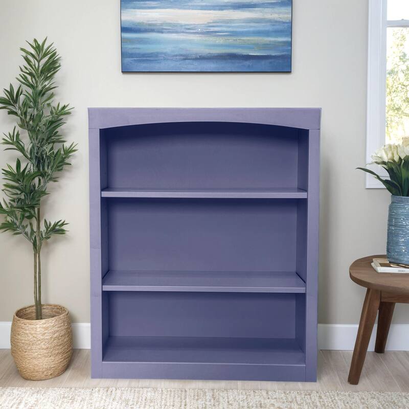 Arch+Haven Unfinished Solid Pine Bookcase - 30x36 Wedgewood Blue