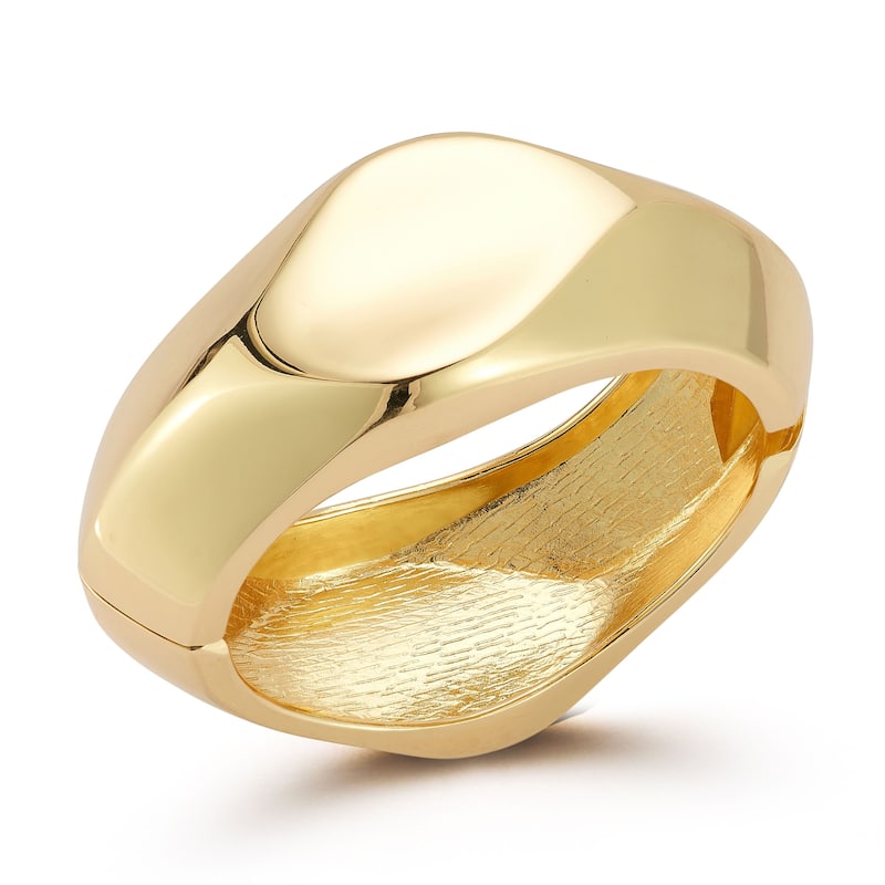 Chloe & Madison Bold Wavy Bangle Bracelet - Yellow