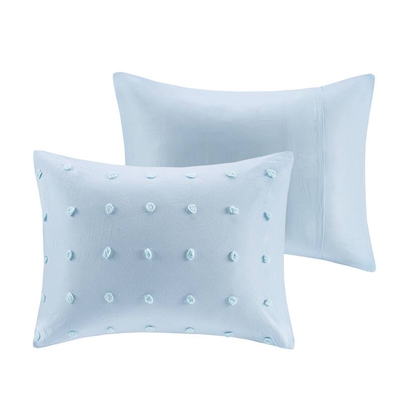 Intelligent Design Maize Cotton Jacquard Duvet Cover Set with Euro Shams and Throw Pillows