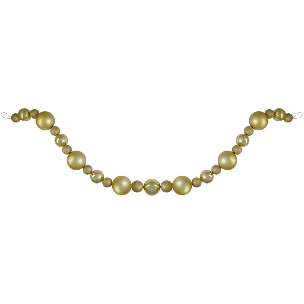 6' Shatterproof Ball 3-Finish Christmas Garland