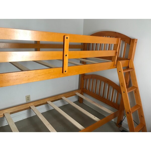 Top Product Reviews For Arched Twin Honey Oak Finish Bunk Bed 7600021 Overstock