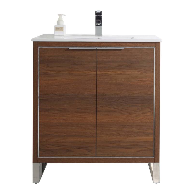 Fine Fixtures Opulence Collection Bathroom Vanity with White Ceramic Sink