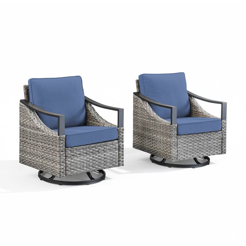 Pocassy Outdoor Patio Swivel Glider Chairs with Cushion