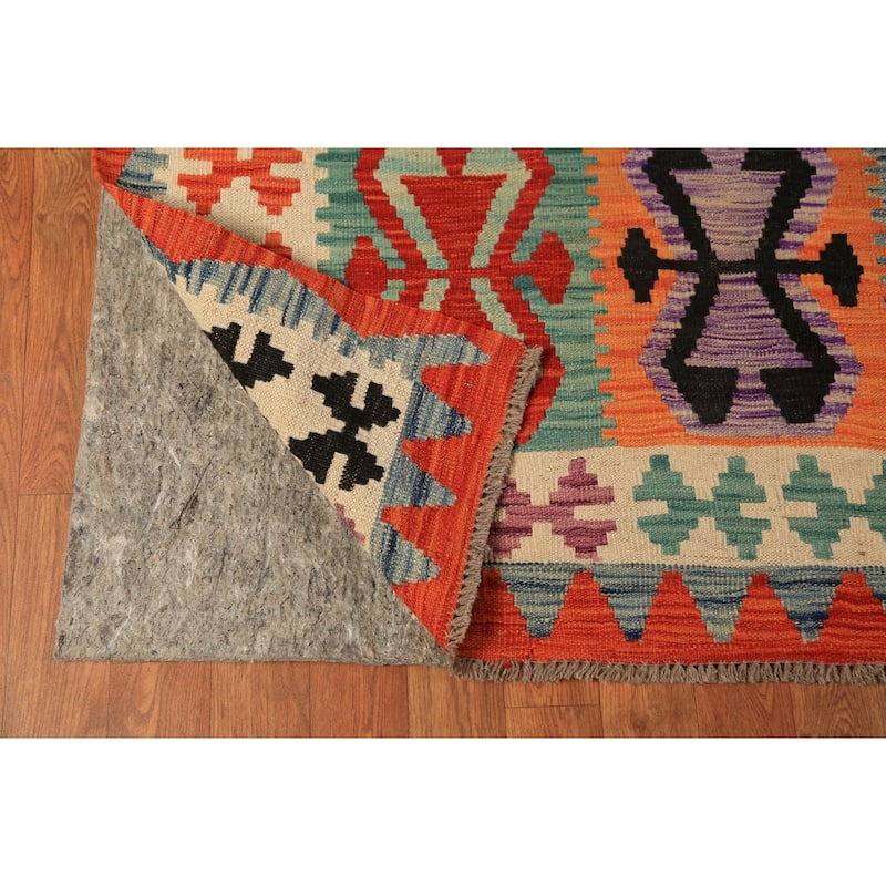 Kilim Oriental Large Rug Hand-Woven Southwestern Wool Carpet - 10'1"x 16'4"