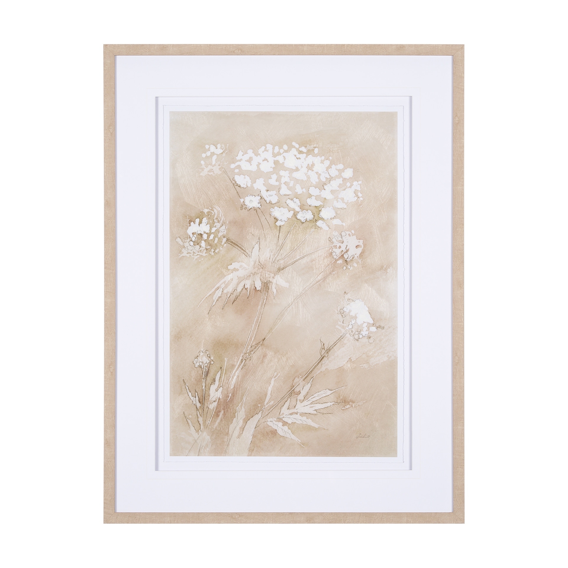 Mercana Wildflower II by Mercana Studio a Hand Embellished Textured Framed Art Print Matted under Glass