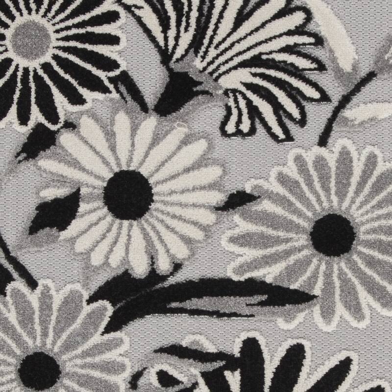 Alfiro Botanic Elegance Sun-Resistant Colors Current & Stylish Outdoor Rug - 3' X 4'