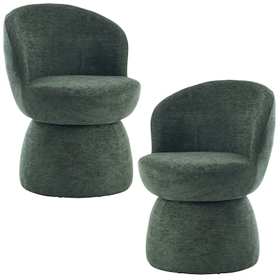 Swivel Modern Accent Chair Set of 2, Barrel Chairs with High Back