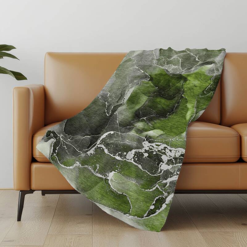 Premium Machine Washable Abstract Contemporary Sherpa Throw Blanket