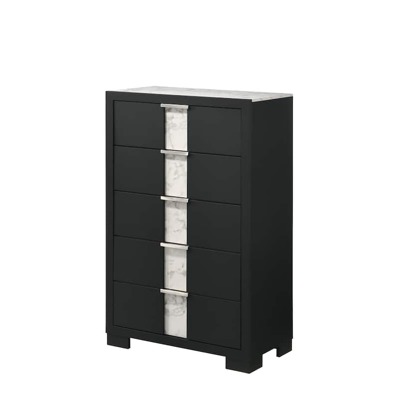Eirena Black LED Panel Bed