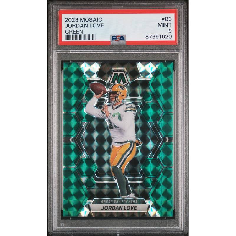 Jordan Love 2023 Panini Mosaic Green Football Card #83 Graded PSA 9 - 8'6" x 11'6"
