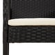 preview thumbnail 32 of 91, vidaXL 3 Piece Patio Dining Set with Cushions Black Poly Rattan - 18.9" x 21.7" x 34.6"