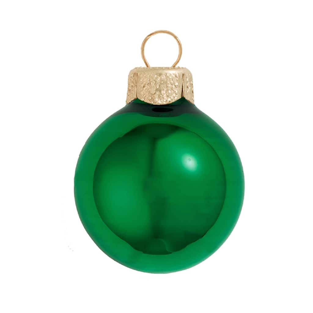 Shiny Finish Glass Christmas Ball Ornament - 7" (180mm) - Green