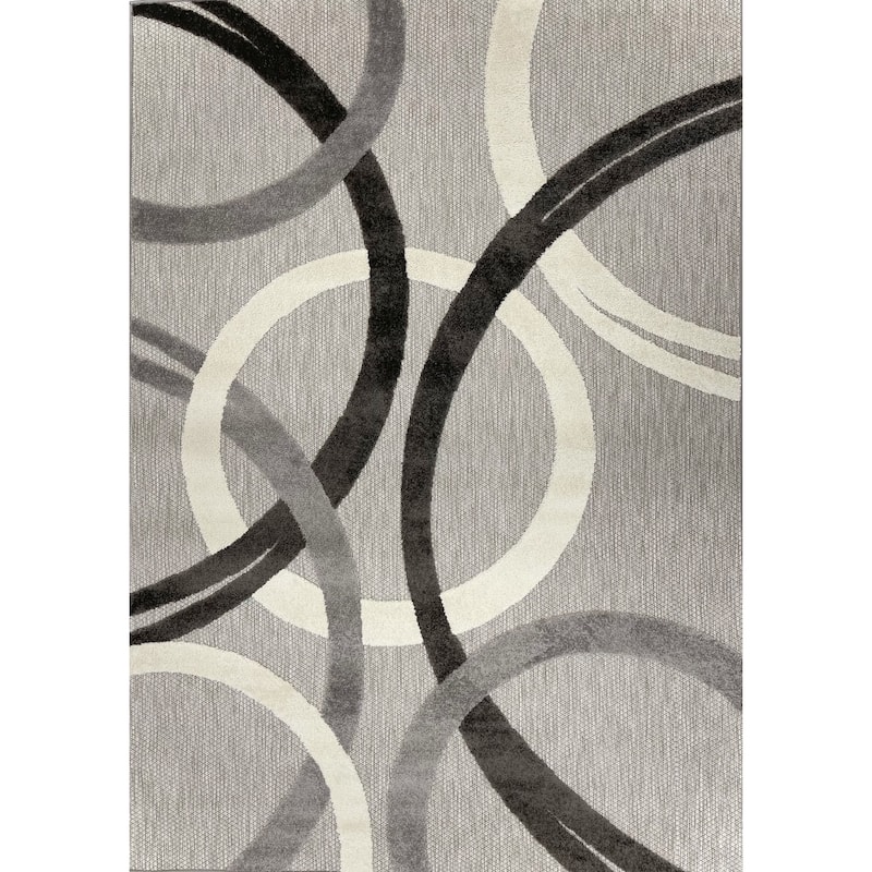 World Rug Gallery Contemporary Circular Indoor/Outdoor Area Rug