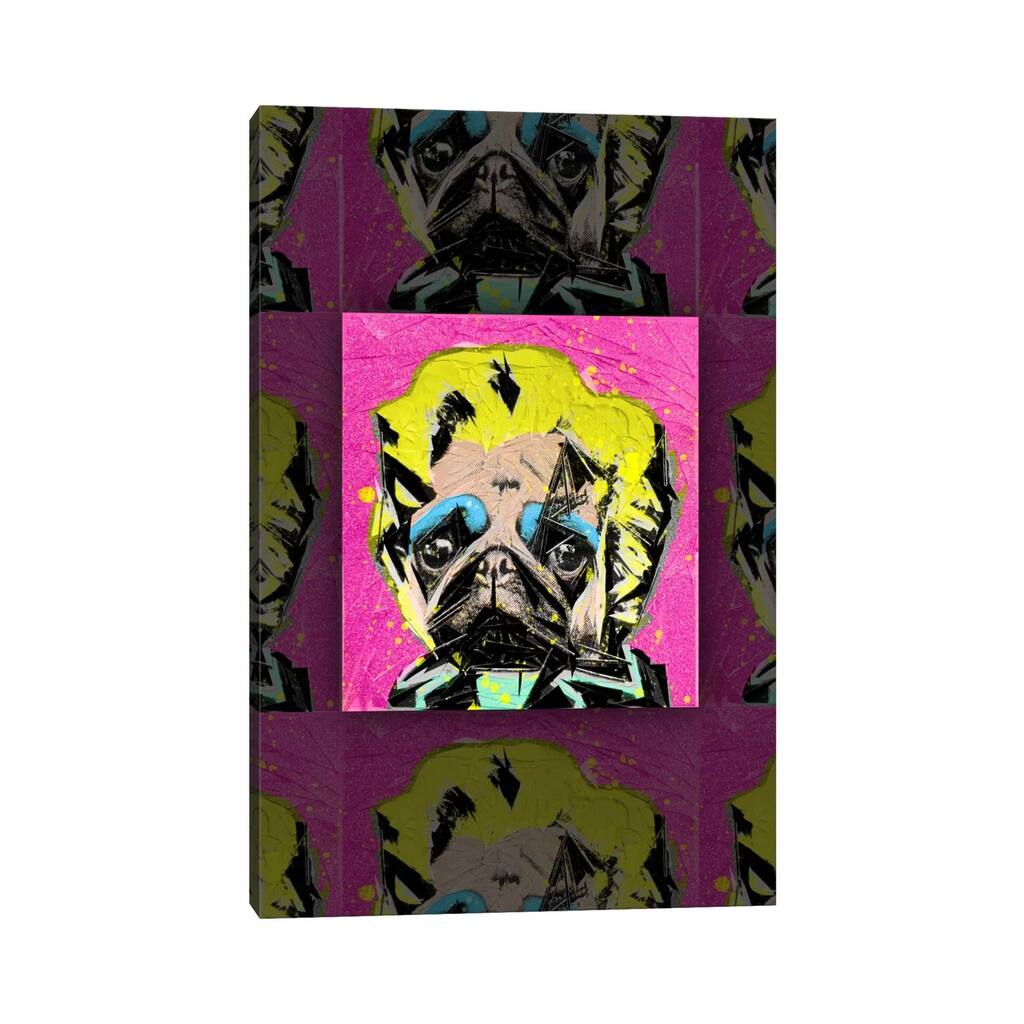iCanvas "Pug Portrait" by Ruud van Eijk Canvas Print
