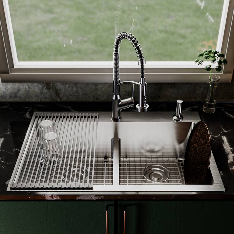 Karran USA TMDB3321-PK1 Fusion 33" Drop In Double Basin Stainless
