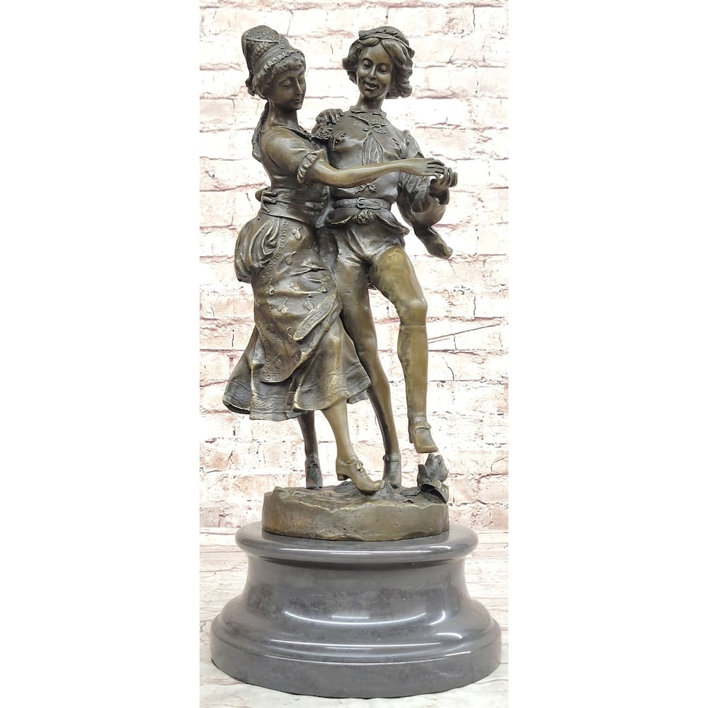 Gaudez Dancing Couple Lovers Romantic Bronze Statue Sculpture 18.5 Inches X 8 Inches