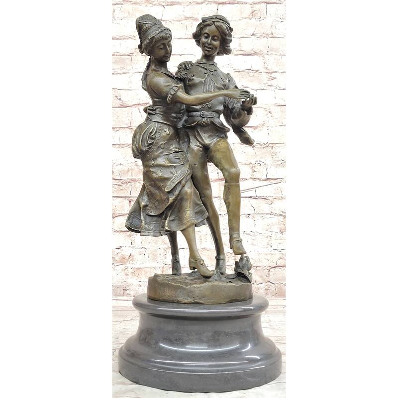 Gaudez Dancing Couple Lovers Romantic Bronze Statue Sculpture 18.5 Inches X 8 Inches