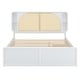 preview thumbnail 3 of 36, Queen Rattan Bed Frame with Storage Drawers and Trundle for Bedroom, White