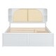 preview thumbnail 3 of 10, Queen Size Platform Bed with Rattan Headboard, Storage Drawers and Pull-Out Trundle for Extra Sleeping Space