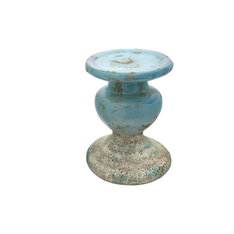 Sculptural Terracotta Pillar Candle Holder