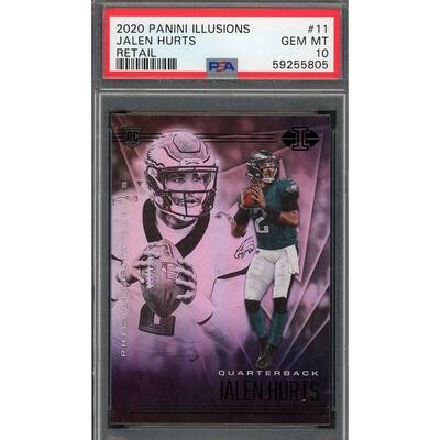 Jalen Hurts 2020 Panini Illusions Retail Football Rookie Card #11 Graded PSA 10 - 8'6" x 11'6"