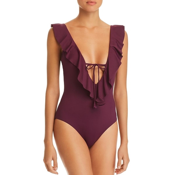 becca ruffle one piece