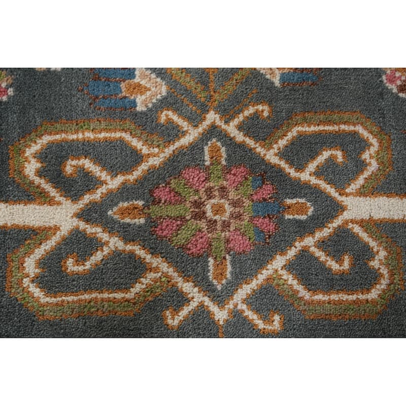 Hand Knotted Oriental 100% Wool Carpet Traditional All-Over Navy Blue & Blues Heriz (serapi) Area Rug - 11' 11'' X 8' 10''