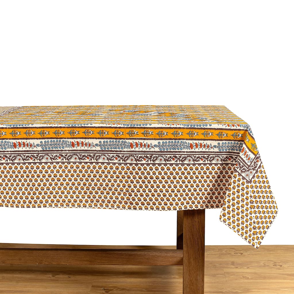 Couleur Nature Provence Avignon Tablecloth - Dijon/Blue - 71" x 142" - 71" x 142"