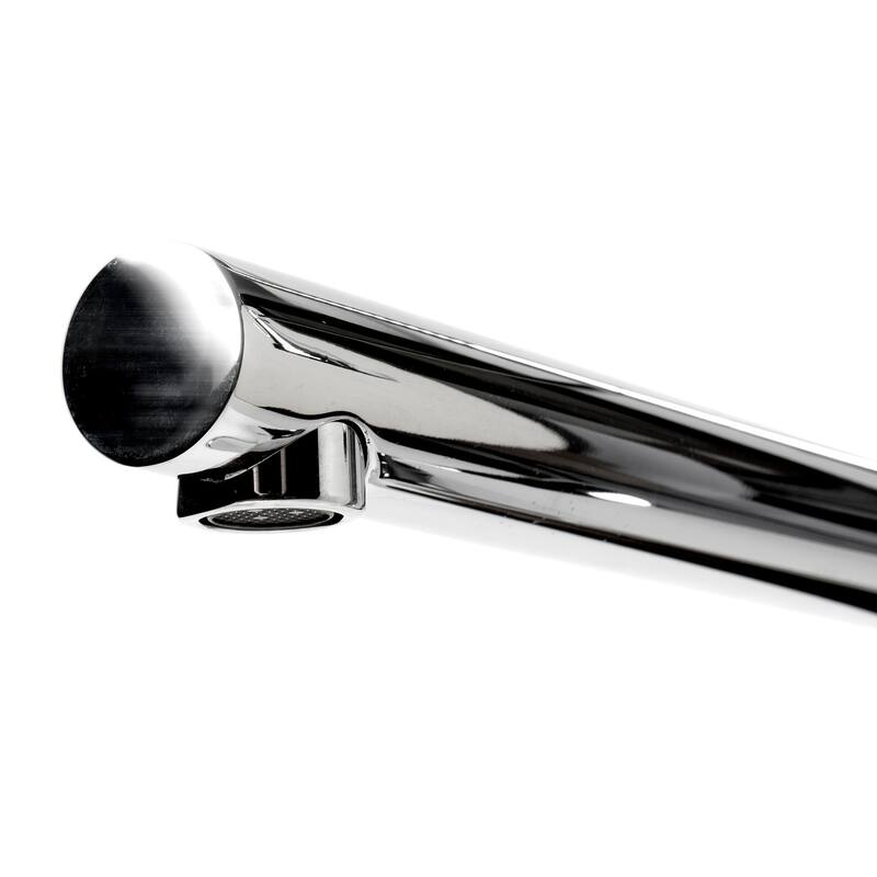 Polished Chrome Double Spout Commercial Spring Kitchen Faucet