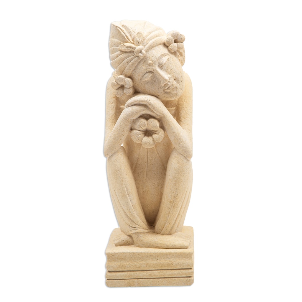 Novica Handmade Boys Dream Sandstone Statuette