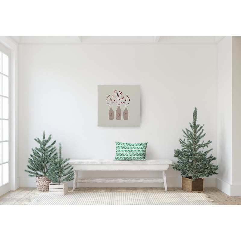 Holly Stripes Christmas/Winter Accent Pillow