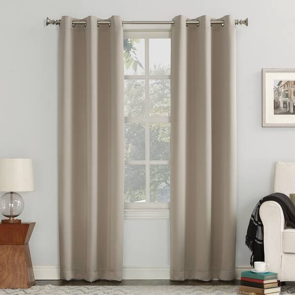 slide 1 of 157, Sun Zero Hayden Energy Saving Blackout Grommet Curtain Panel, Single Panel 40 x 120 - Stone