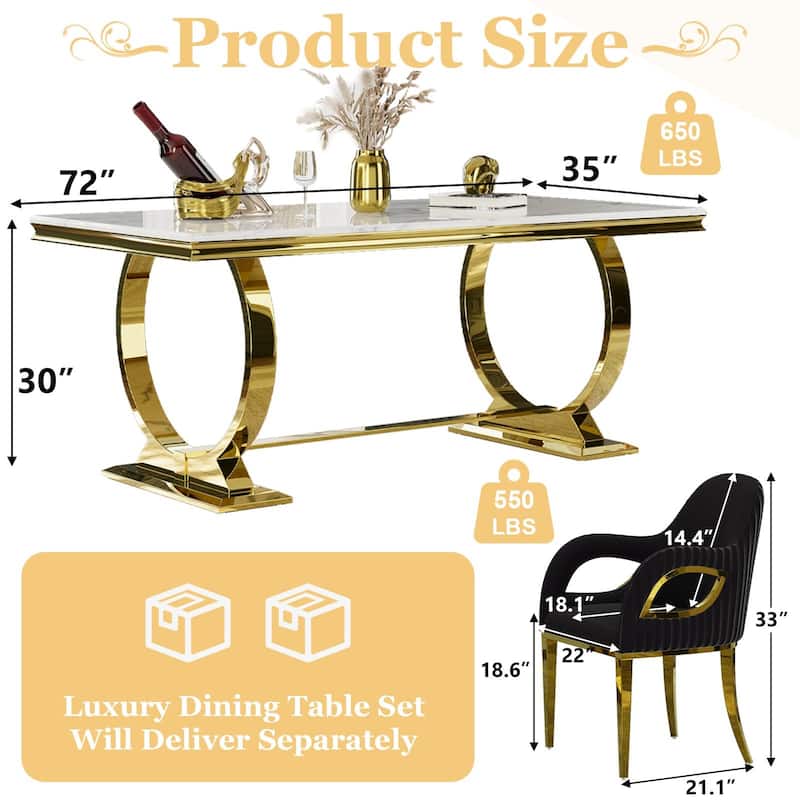 Dining Table Set with Arm Dining Chairs