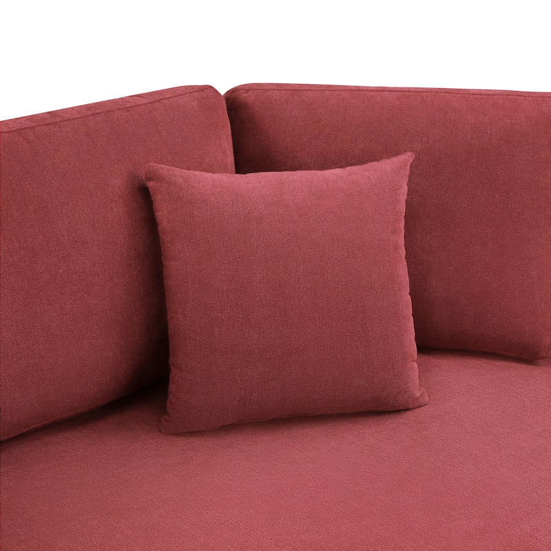 Christopher Knight Home - Xanthippe 3 Seater Upholstered Curved Design Sofa with Throw Pillow