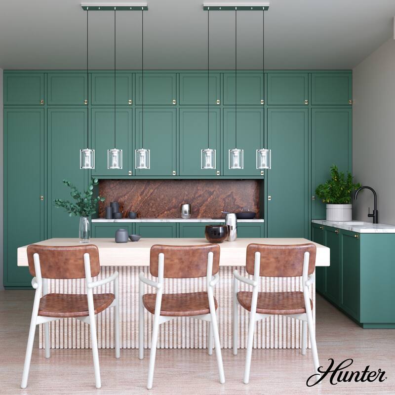 Hunter Astwood 3-Light Linear Cluster, Kitchen Island, Dining Room - Transitional, Contemporary, Modern Farmhouse