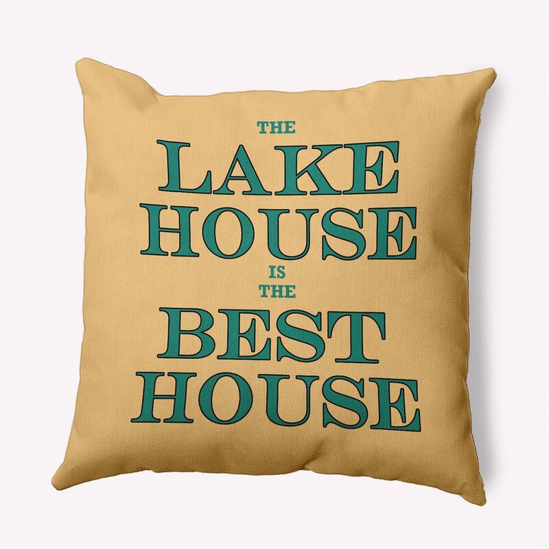 Lake House Best House Polyester Indoor Pillow - Kelly Green - 18" x 18"