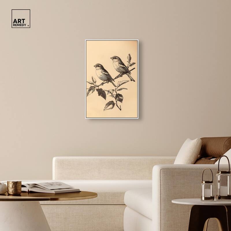 Pair of Finches I Canvas by Art Remedy