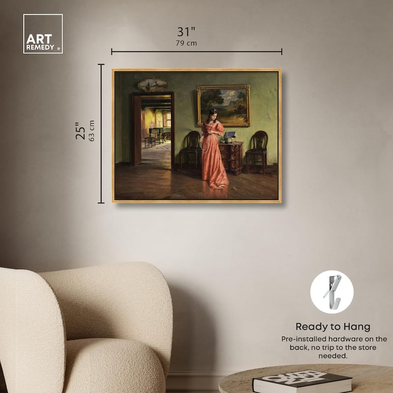Woman and the Necklace Canvas by Art Remedy